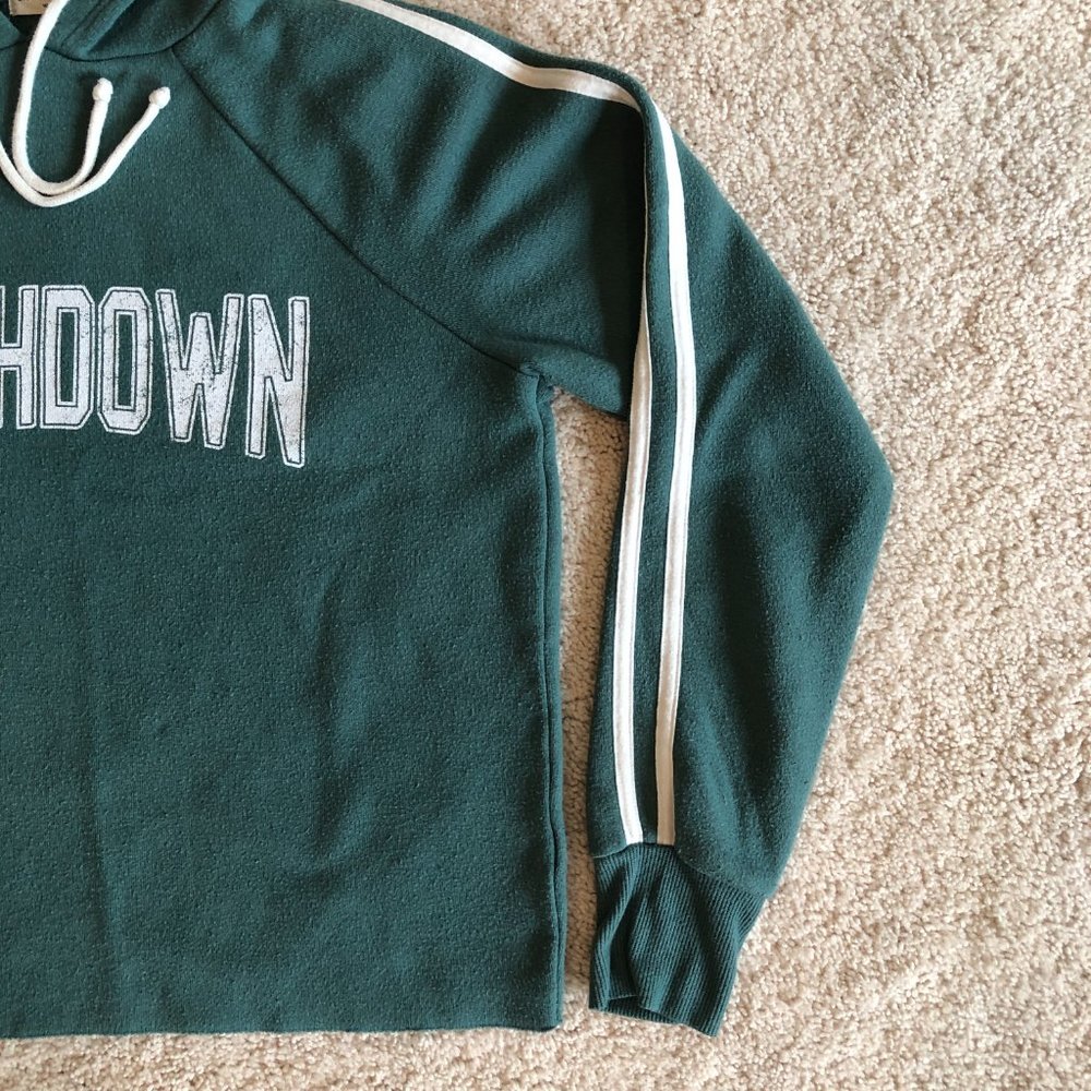 Grayson/Threads Soft Cropped Hoodie Green Long Sleeve Sweatshirt Top - Picture 5 of 12